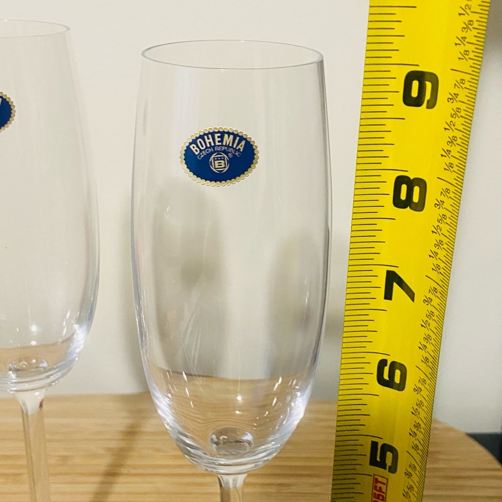 Bohemia Crystal Champagne Flutes -set of 11 - Picture 7 of 7